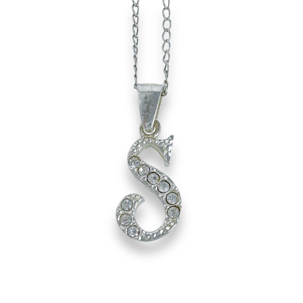 Cubic Zirconia "S" Pendant ONLY | Vintage SU Sterling Silver 925